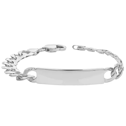 Silver Mens' Curb Id Bracelet 24.65g